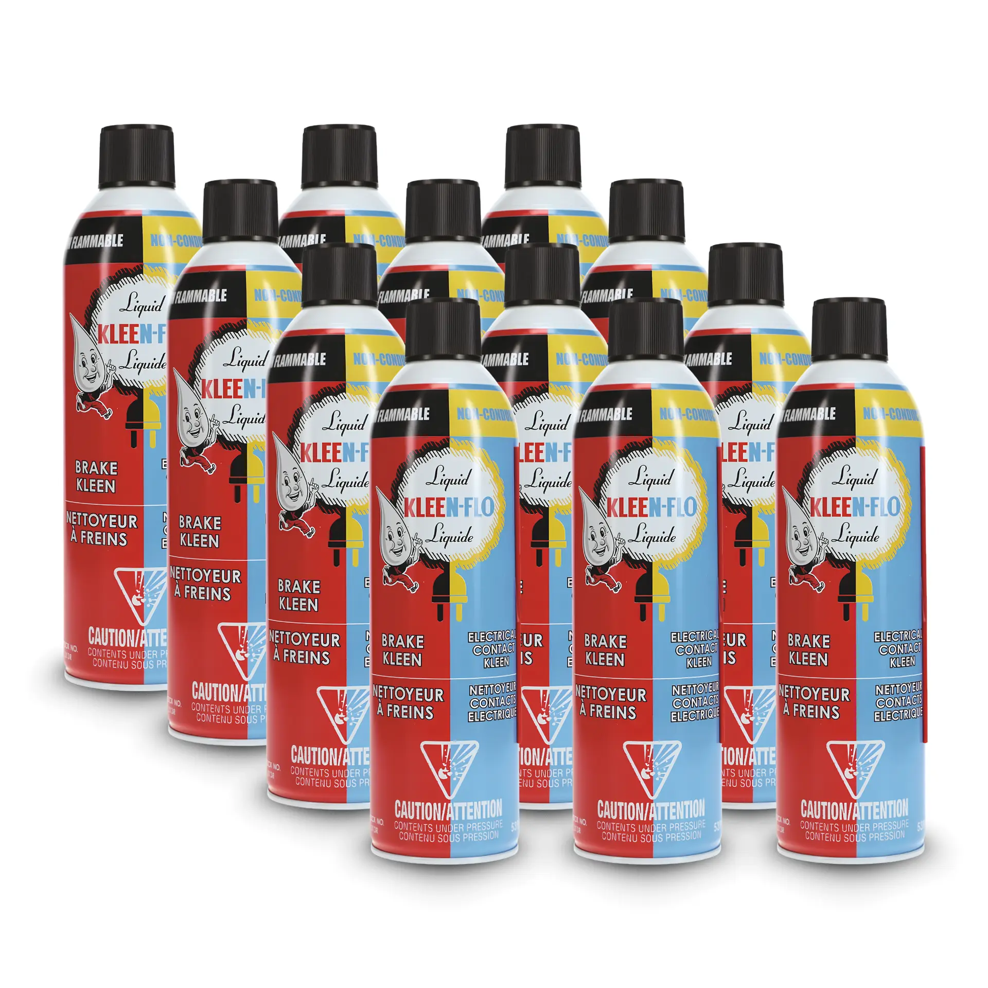 Kleen-Flo 313R Non-Flammable Brake and Parts Kleen | Non-Conductive Low-Odor Degreaser | Fast-Drying Formula for Rotors, Drums, Air Brakes, and Electrical Parts (539g) (PACK of 12)