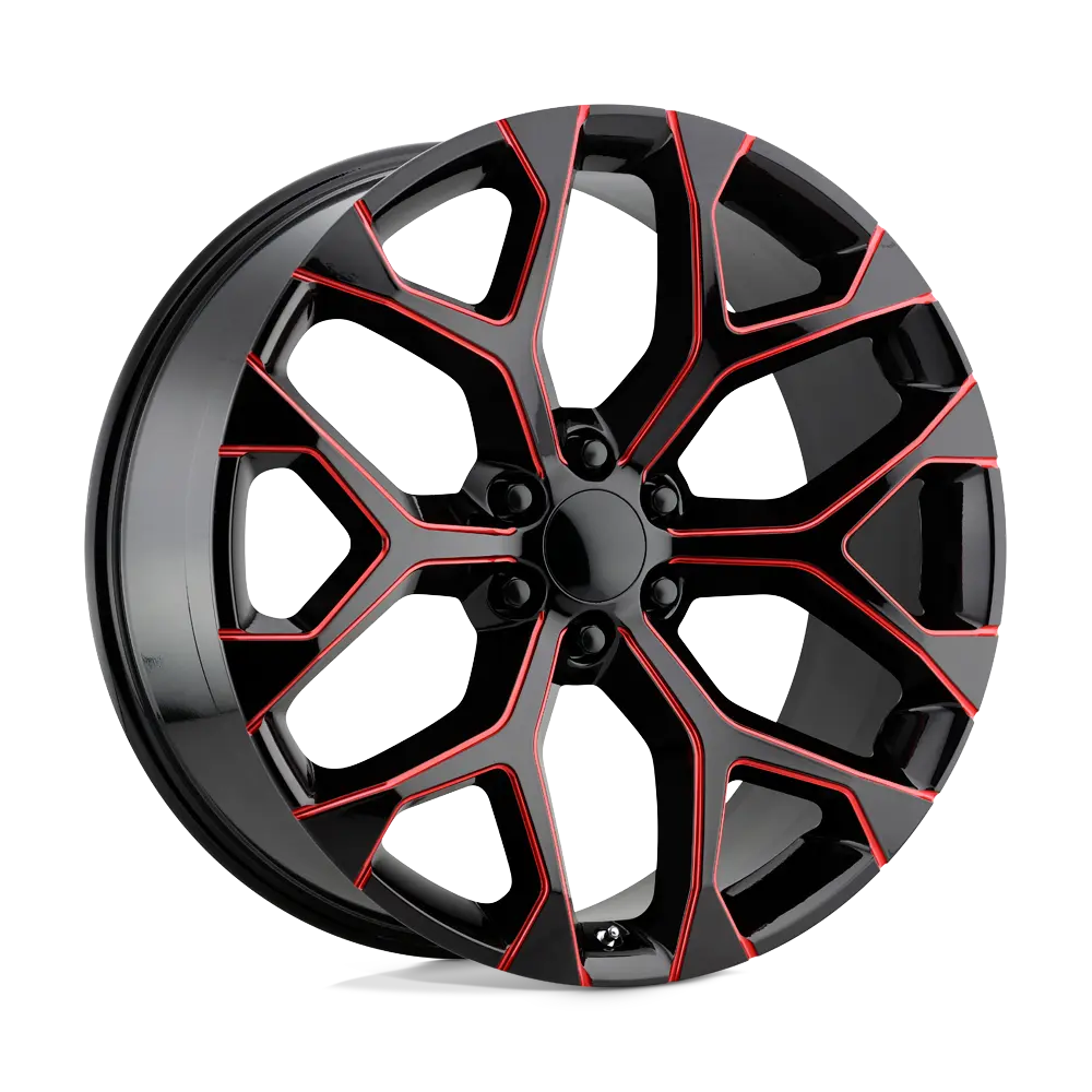 Performance Replicas PR176 22X9 6X139.7 ET 24mm Gloss Black Red Milled