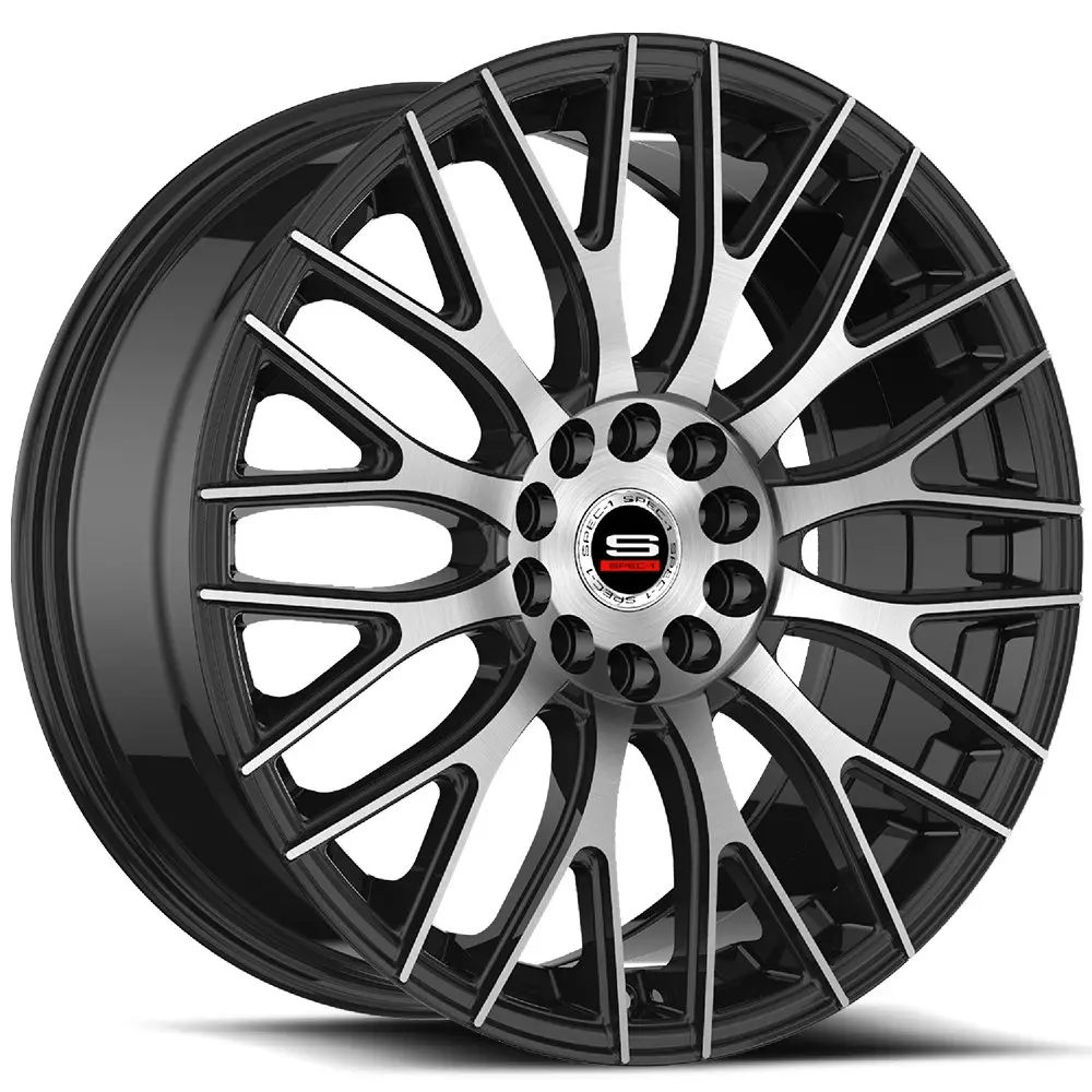 SPEC-1 Wheels SP-55 18X8 4X100 / 4X114.3 ET 38mm Gloss Black & Machined