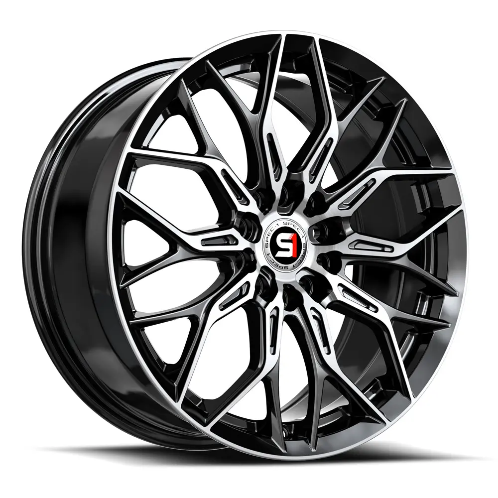 SPEC-1 Wheels SP-57 17X7.5 5X114.3 / 5X120 ET 42mm Gloss Black & Machined