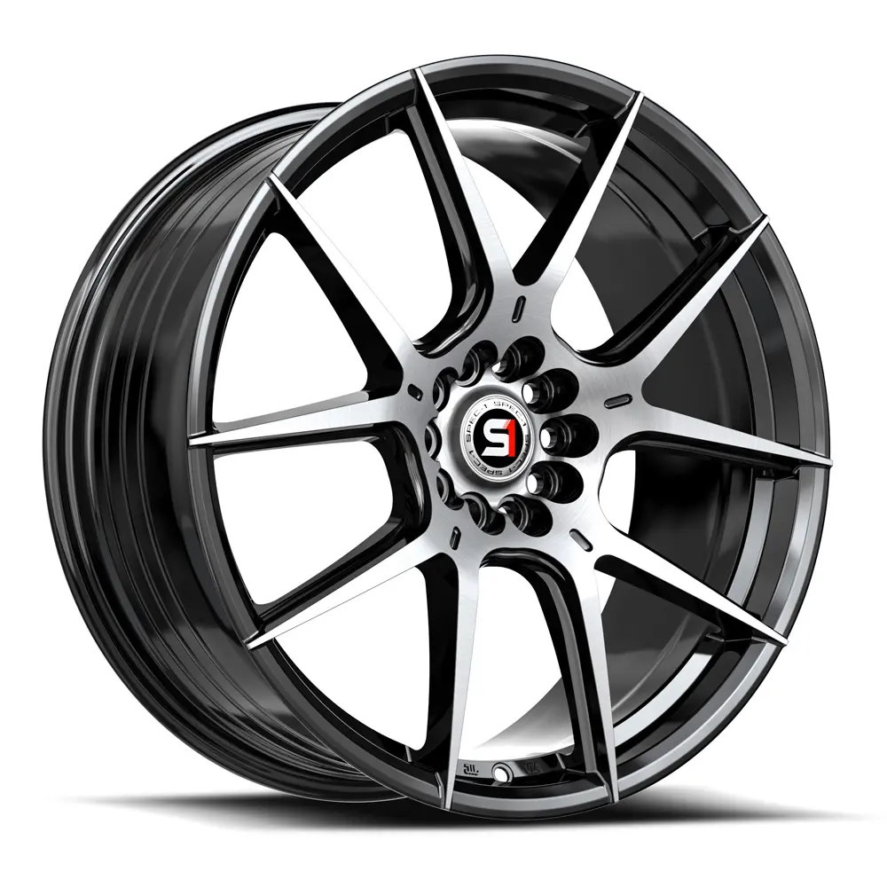 SPEC-1 Wheels SP-71 17X8 4X100 / 4X114.3 ET 42mm Gloss Black & Machined