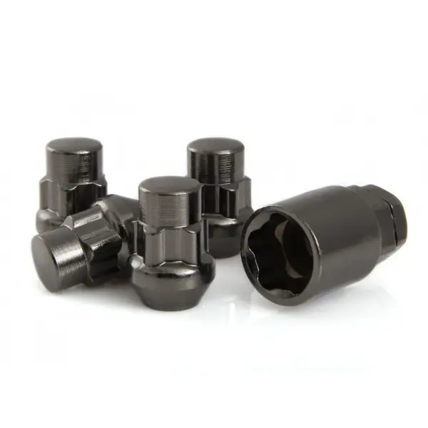 Krypton Lug Nut 1/2"-20 60° Conical Acorn 21mm Hex Wheel Lock Black