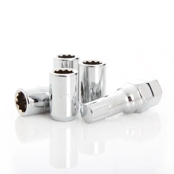 Krypton Lug Nut M12x1.25 60° Conical Spline Wheel Lock Chrome