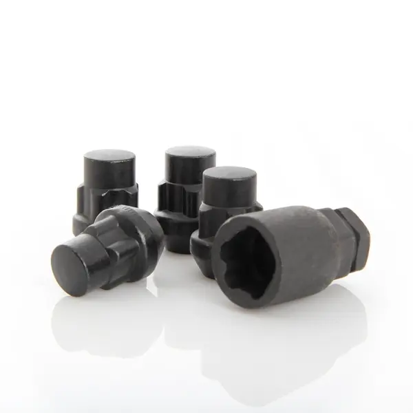 Krypton Lug Nut M12x1.5 60° Conical Acorn 21mm Hex Wheel Lock Black