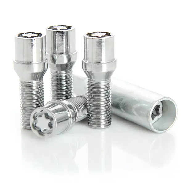 Krypton Lug Bolt M12x1.25 60° Conical Spline 28mm Shank Wheel Lock Chrome