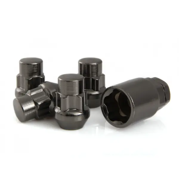 Krypton Lug Nut M12x1.25 60° Conical Acorn 21mm Hex Wheel Lock Black
