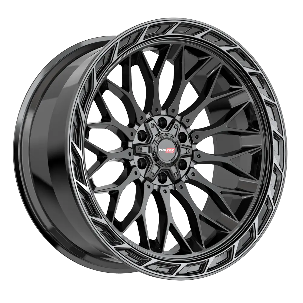 Vortek VRP-503 20X9 6X135 / 6X139.7 ET 0mm Black Diamond Cut Ring W/ Dark Tint