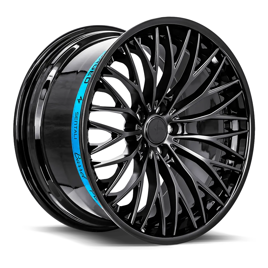 Sentali Barrel Forged SB1 20X9 5X120 ET 25mm Gloss Black Lip / Matte Black Centre