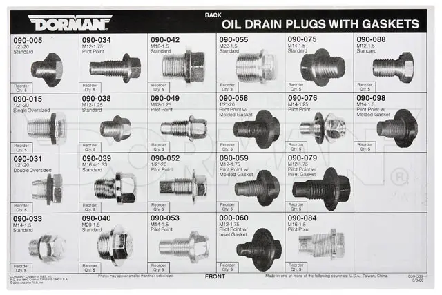 Dorman - Autograde Engine Oil Drain Plug Assortment thumbnail 4