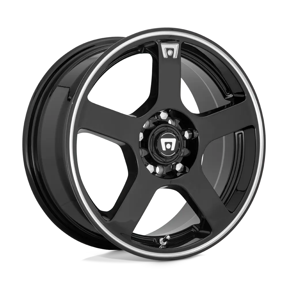 Motegi MR116 FS5 16X7 5X108 / 5X114.3 ET 40mm Gloss Black Machined Flange