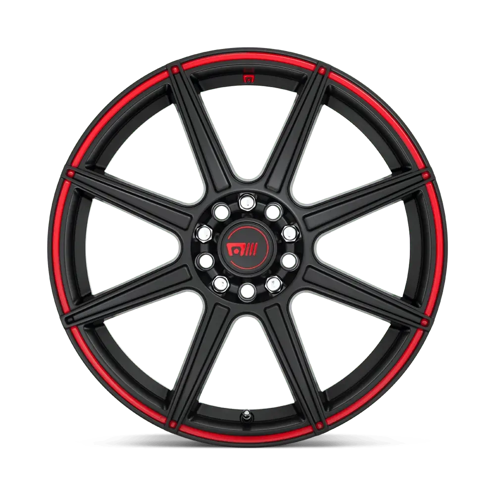 Motegi MR142 CS8 17X7 5X110 / 5X115 ET 40mm Satin Black With Red Stripe miniature 2