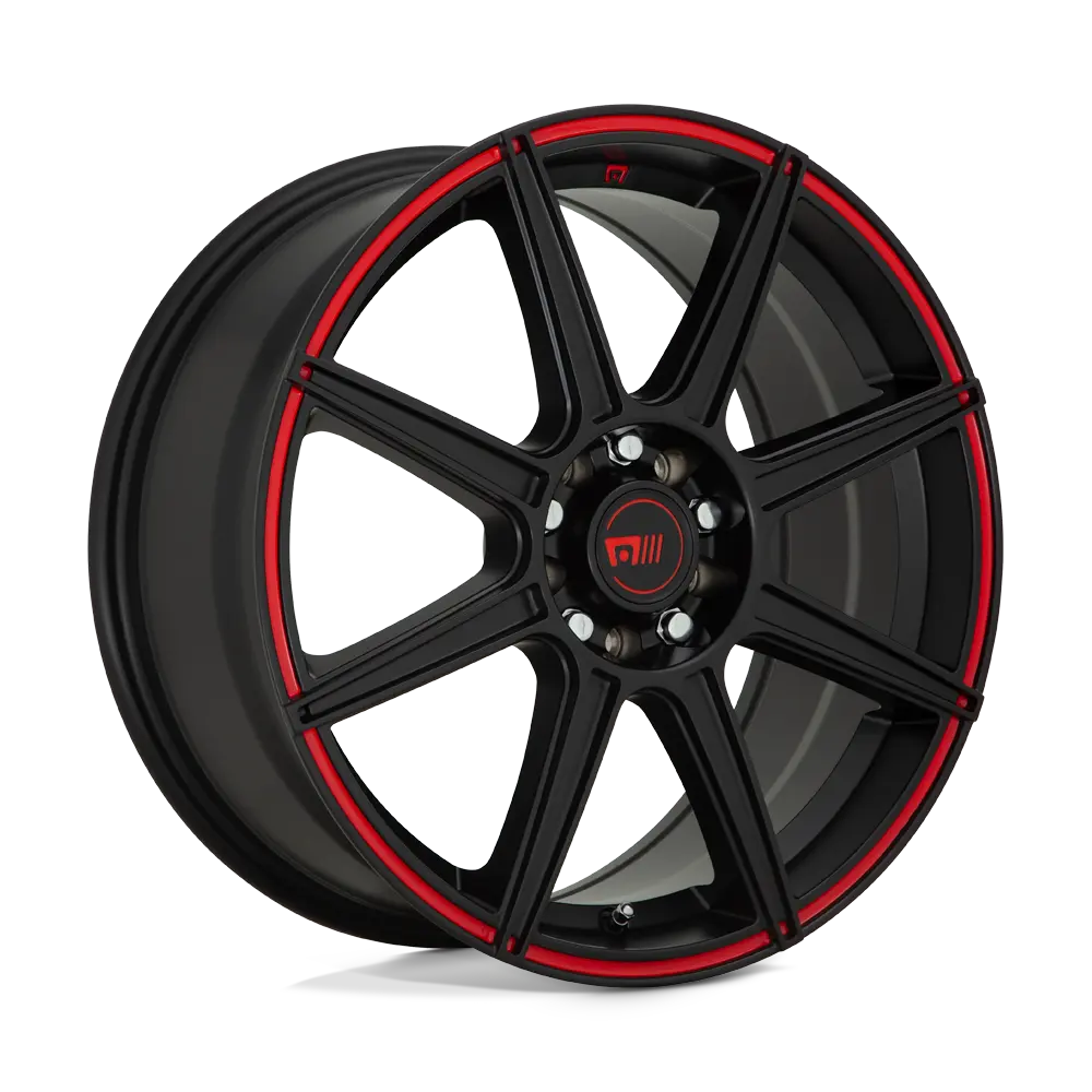 Motegi MR142 CS8 17X7 5X110 / 5X115 ET 40mm Satin Black With Red Stripe