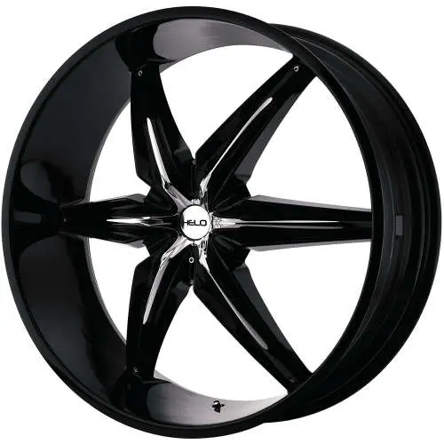 Helo HE866 24X9.5 5X114.3 / 5X127 ET 10mm Gloss Black With Chrome Accents