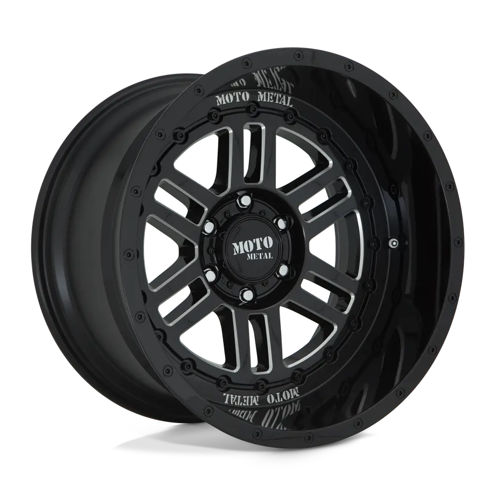 Moto Metal MO800 Deep Six 20X10 5X127 ET -18mm Gloss Black Milled