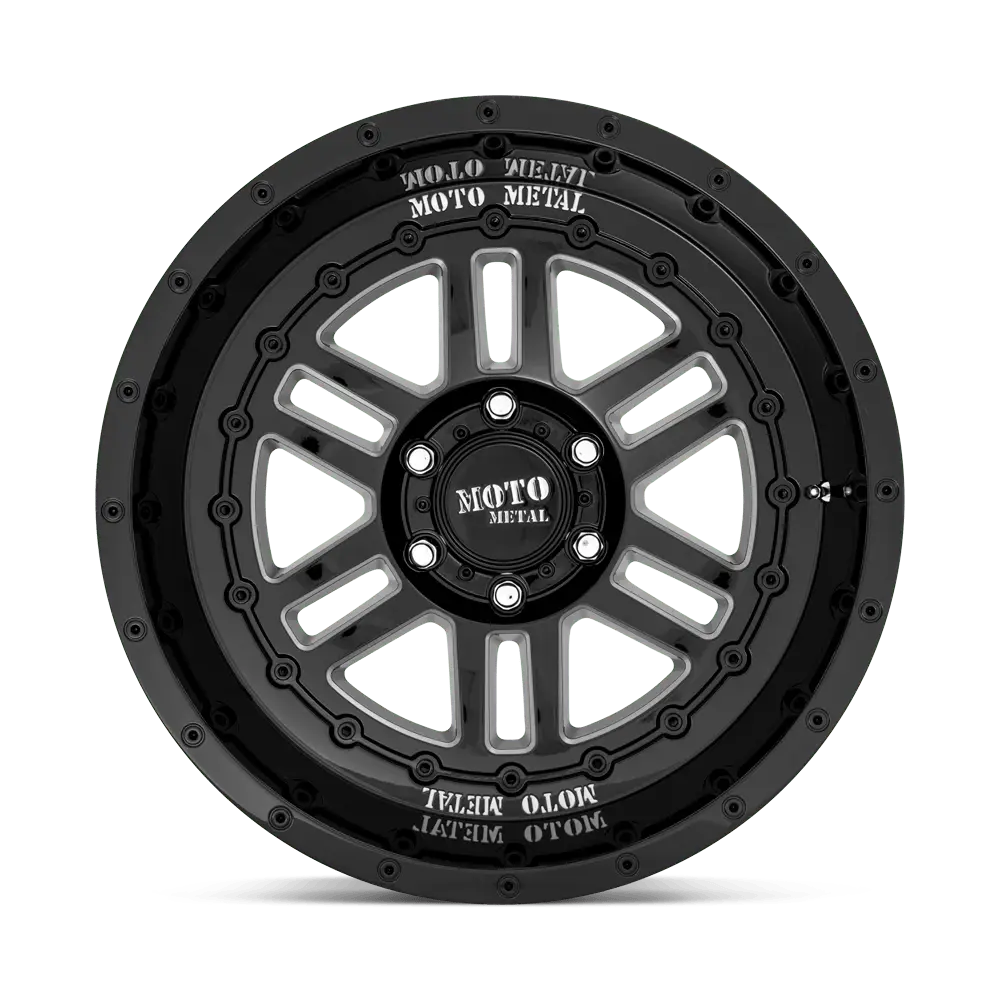 Moto Metal MO800 Deep Six 20X10 6X139.7 ET -18mm Gloss Black Milled thumbnail 2