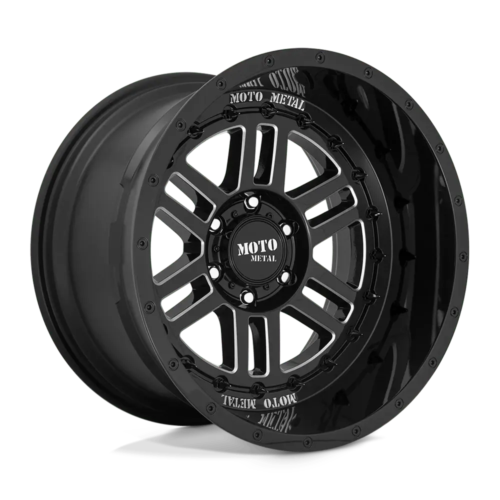 Moto Metal MO800 Deep Six 20X10 6X139.7 ET -18mm Gloss Black Milled thumbnail 3