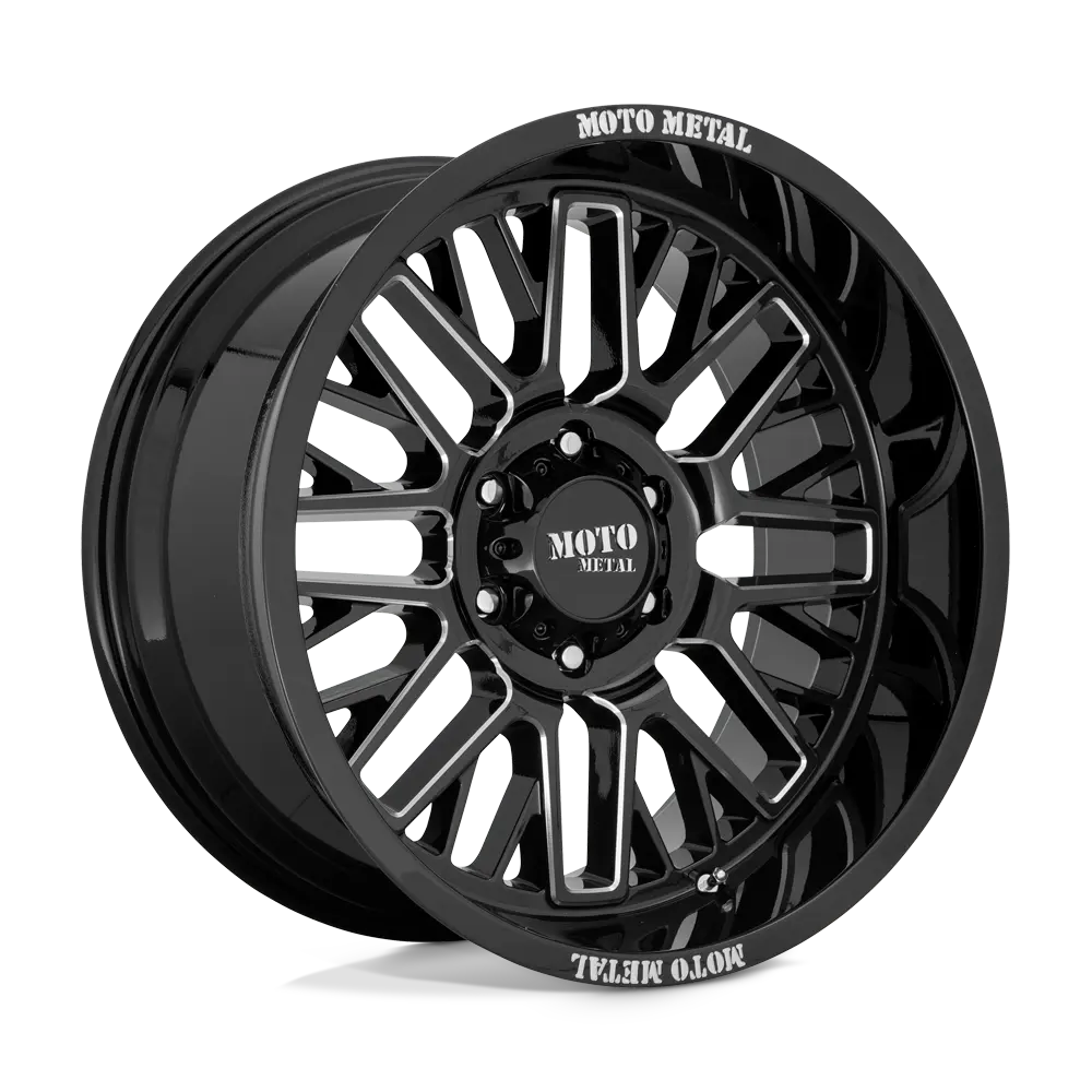 Moto Metal MO802 20X10 5X127 ET -18mm Gloss Black Milled