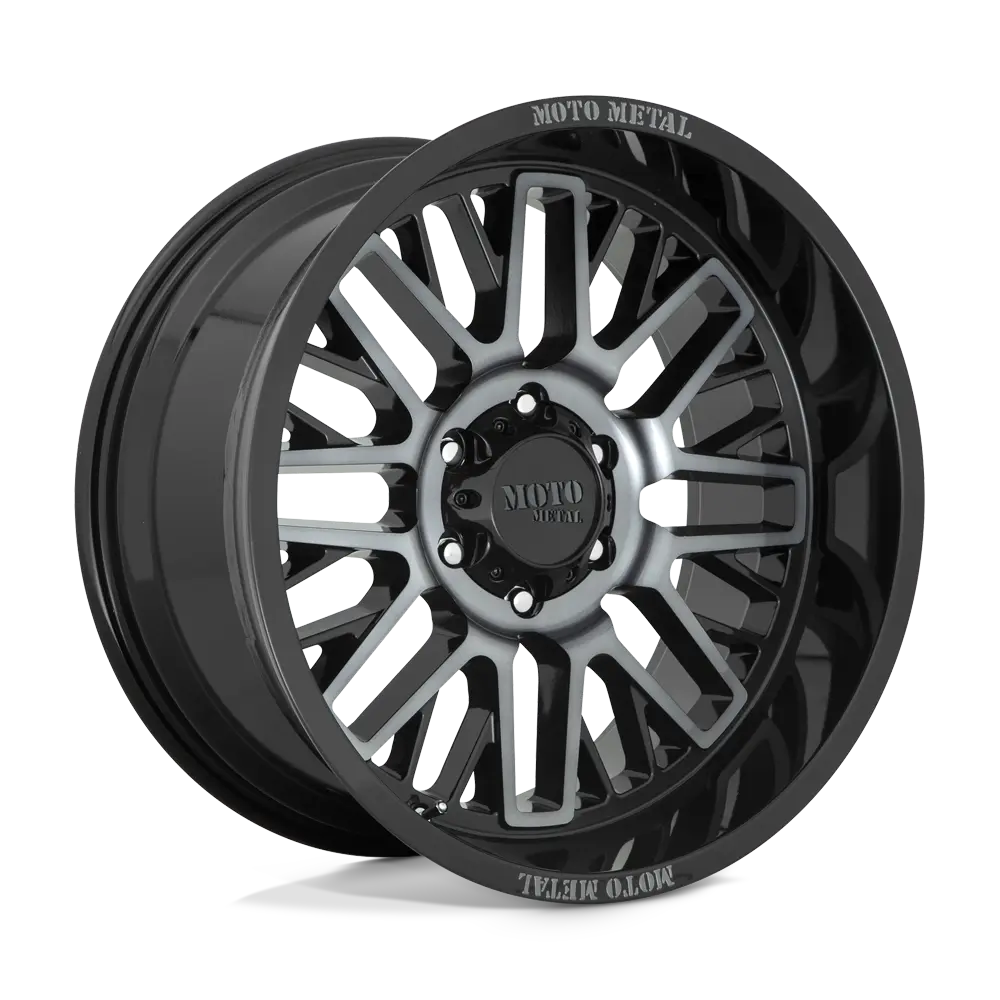 Moto Metal MO802 20X10 6X135 ET -18mm Gloss Black Machined With Gray Tint