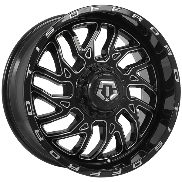 TIS 544 20X12 8X165.1 ET -44mm Gloss Black - Milled Edge