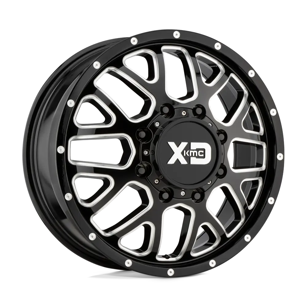 XD XD843 Grenade Dually 20X8.25 8X210 ET 127mm Gloss Black Milled - Front