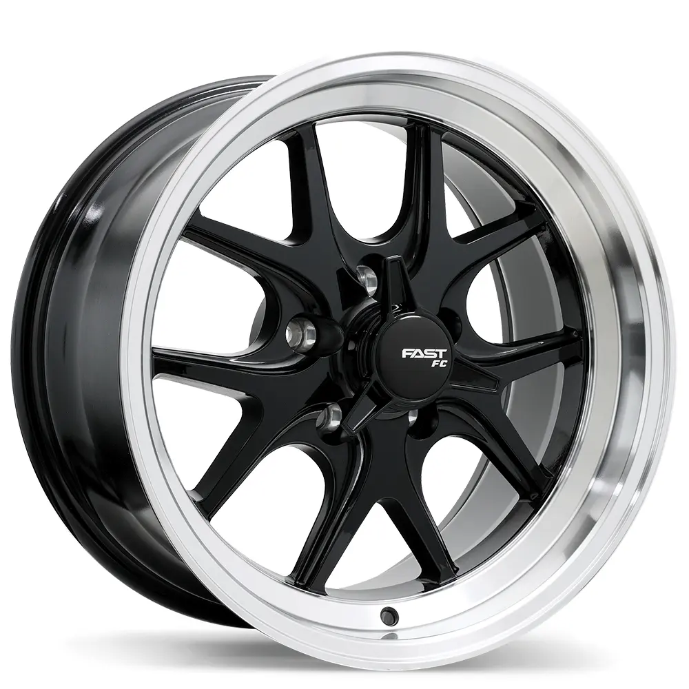 Fast Wheels FC04V 17X8 5X115 ET 10mm Gloss Black with Machined Lip