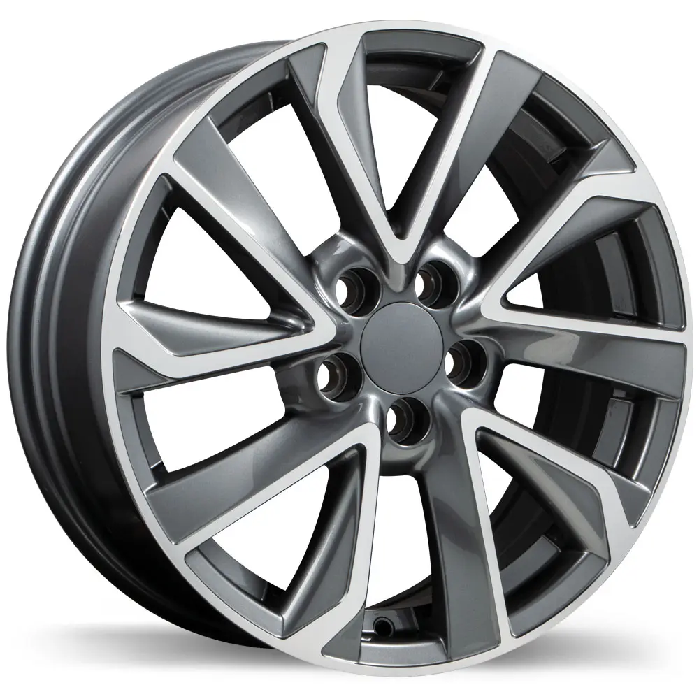 Replika R240 16X6.5 5X100 ET 39mm Gloss Gunmetal with Machined Face