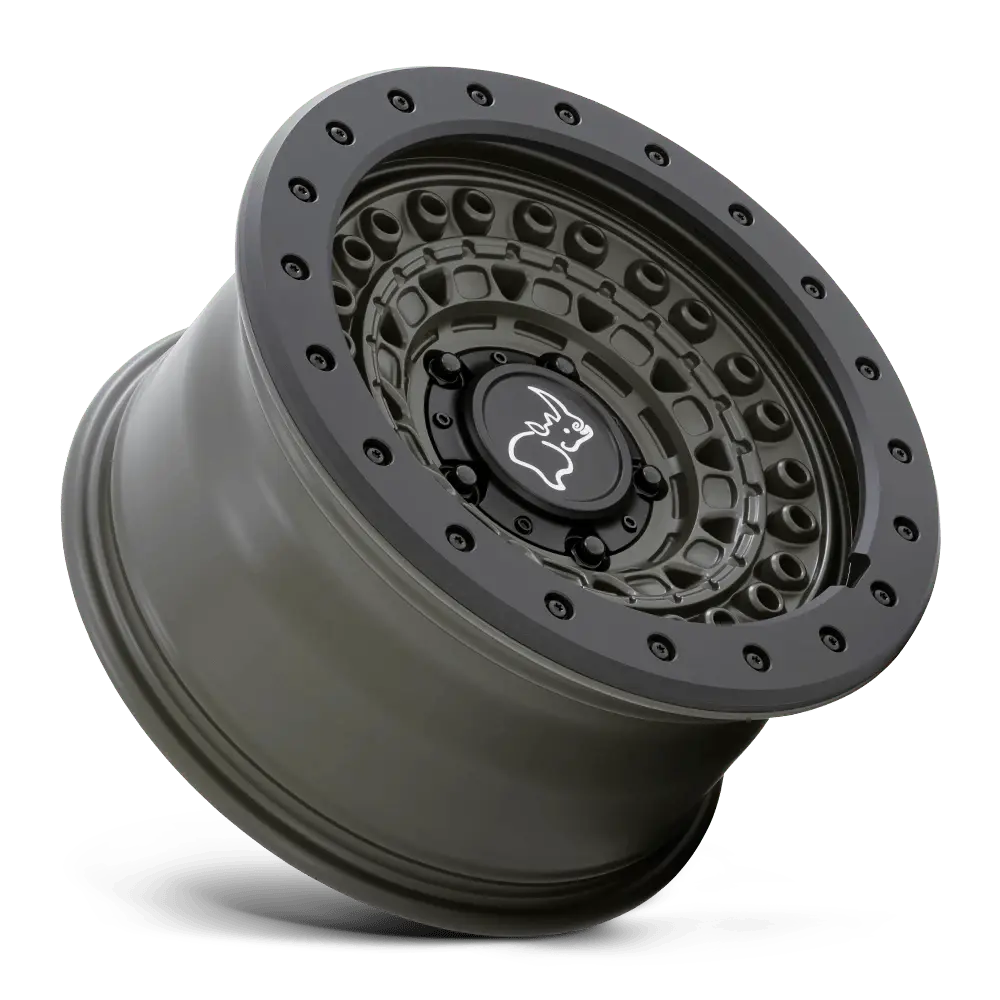 Black Rhino Barricade 17X8.5 6X139.7 ET 0mm Olive Drab Green With Black Rock Guard thumbnail 3