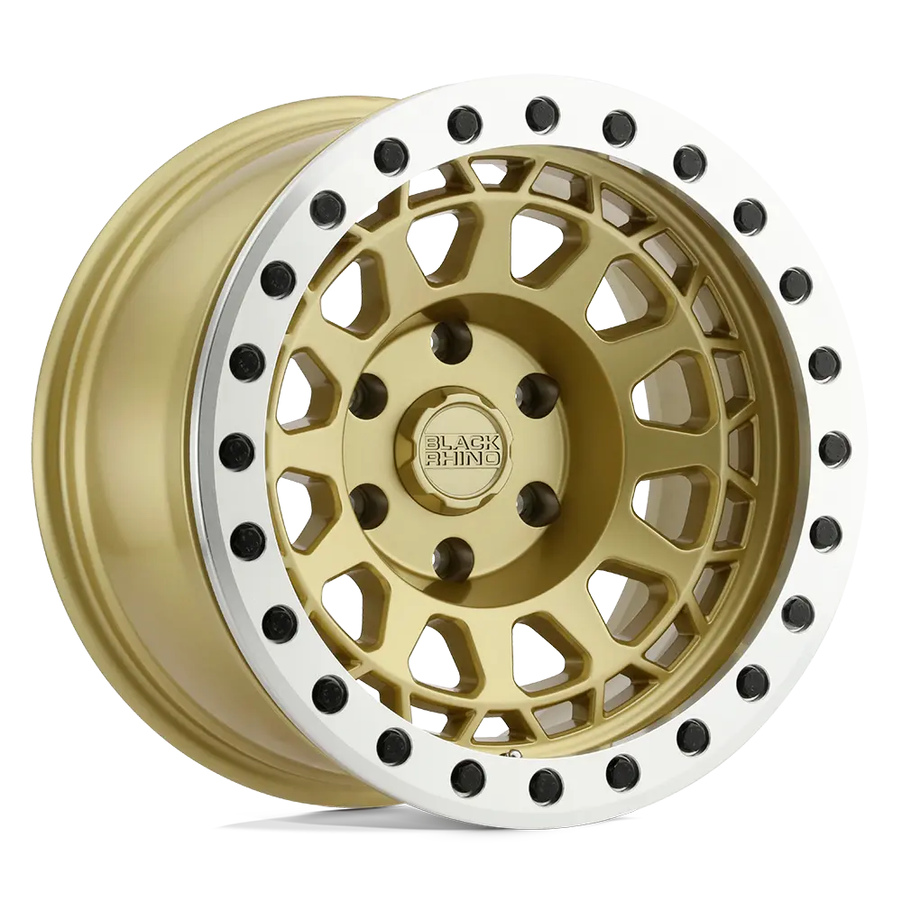 Black Rhino Primm Beadlock 17X8.5 6X139.7 ET -30mm Matte Gold W/ Machined Ring