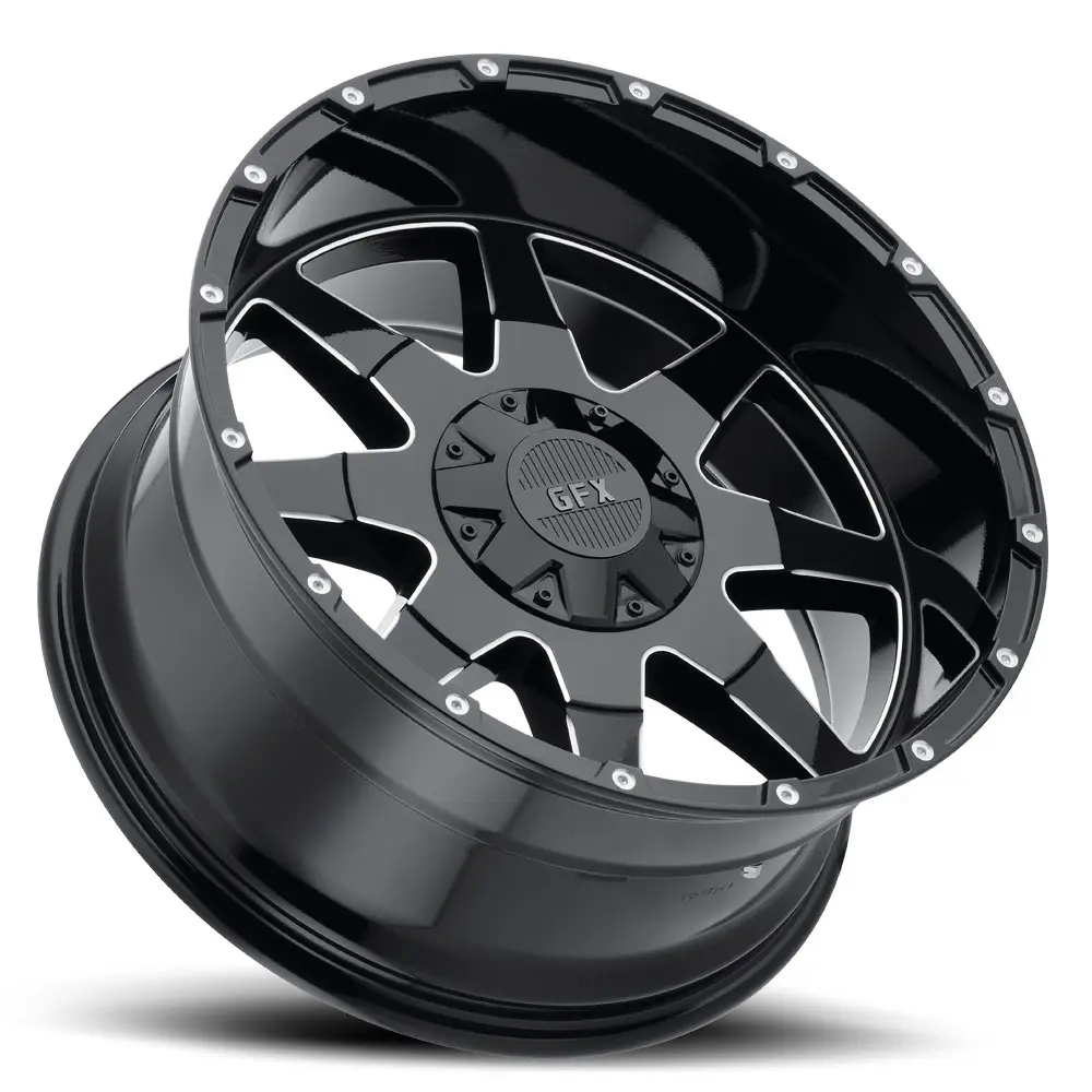 G-FX TR12 17X9 5X135 / 5X139.7 ET 12mm Gloss Black Milled thumbnail 2