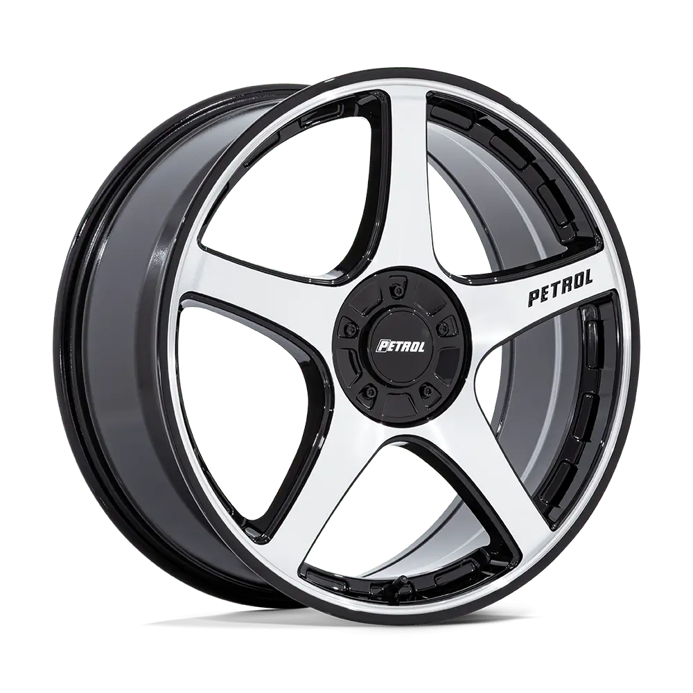 Petrol Wheels PE003 P2E 19X8 5X112 / 5X120 ET 35mm Gloss Black W/ Machined Face