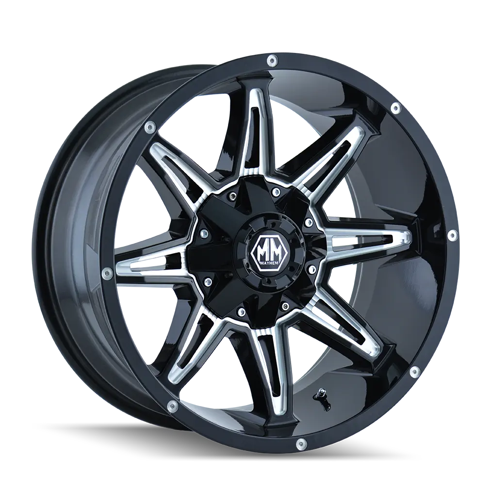 Mayhem Rampage 18X9 5X114.3 / 5X127 ET -12mm Gloss Black Milled