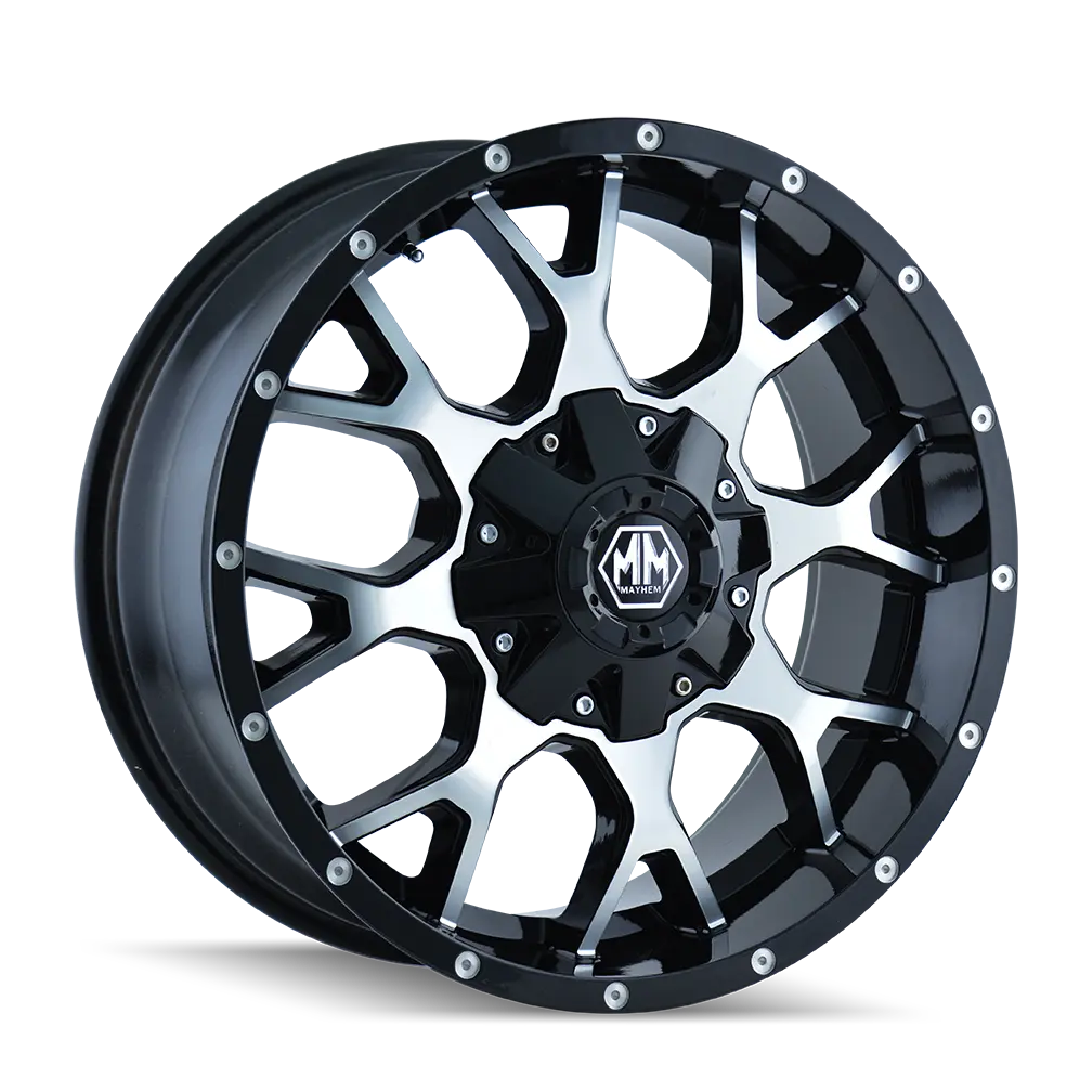 Mayhem Warrior 18X9 5X114.3 / 5X127 ET -12mm Gloss Black Machined