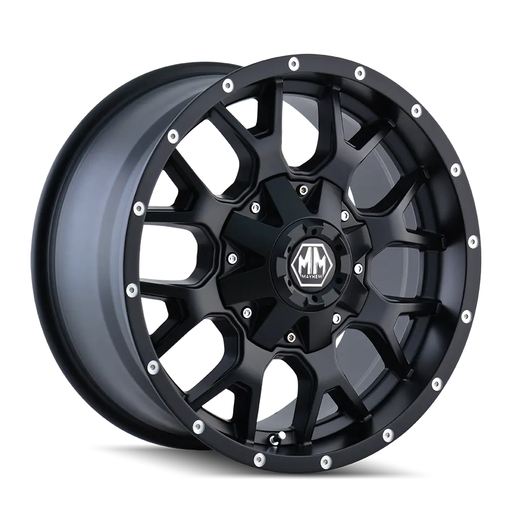 Mayhem Warrior 17X9 5X114.3 / 5X127 ET -12mm Matte Black