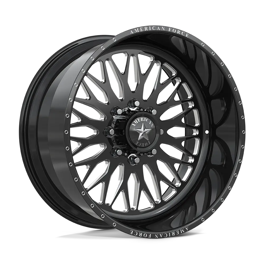 American Force Cast AFW Extort 24X12 8X180 -40mm Gloss Black Mill-Mach - main product image