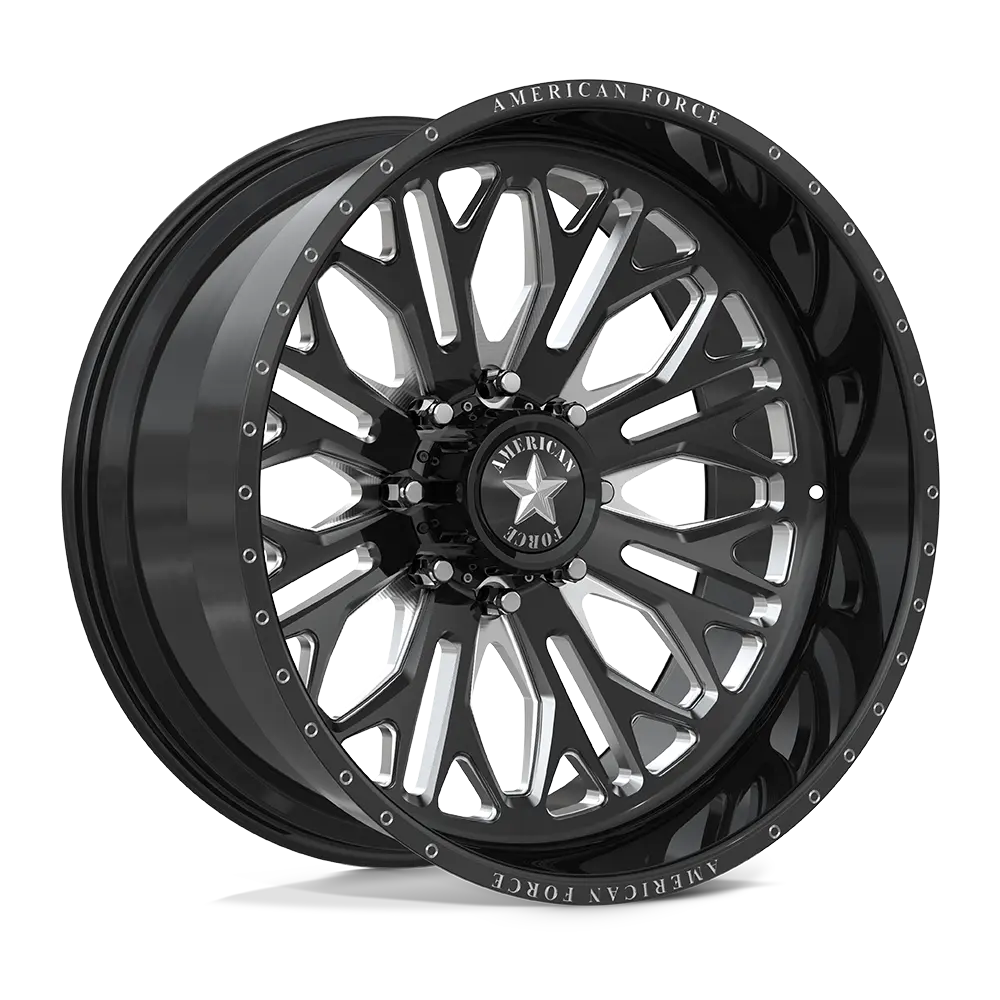 American Force AFW Intrepid 24X12 8X170 -55mm Gloss Black Mill-Mach - main product image