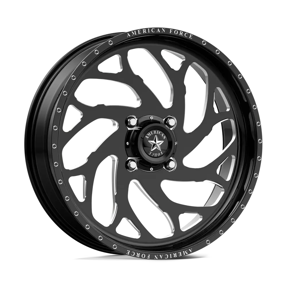 American Force Powersports AFW Ufo 20X7 4X156 0mm Gloss Black Mill-Mach - main product image