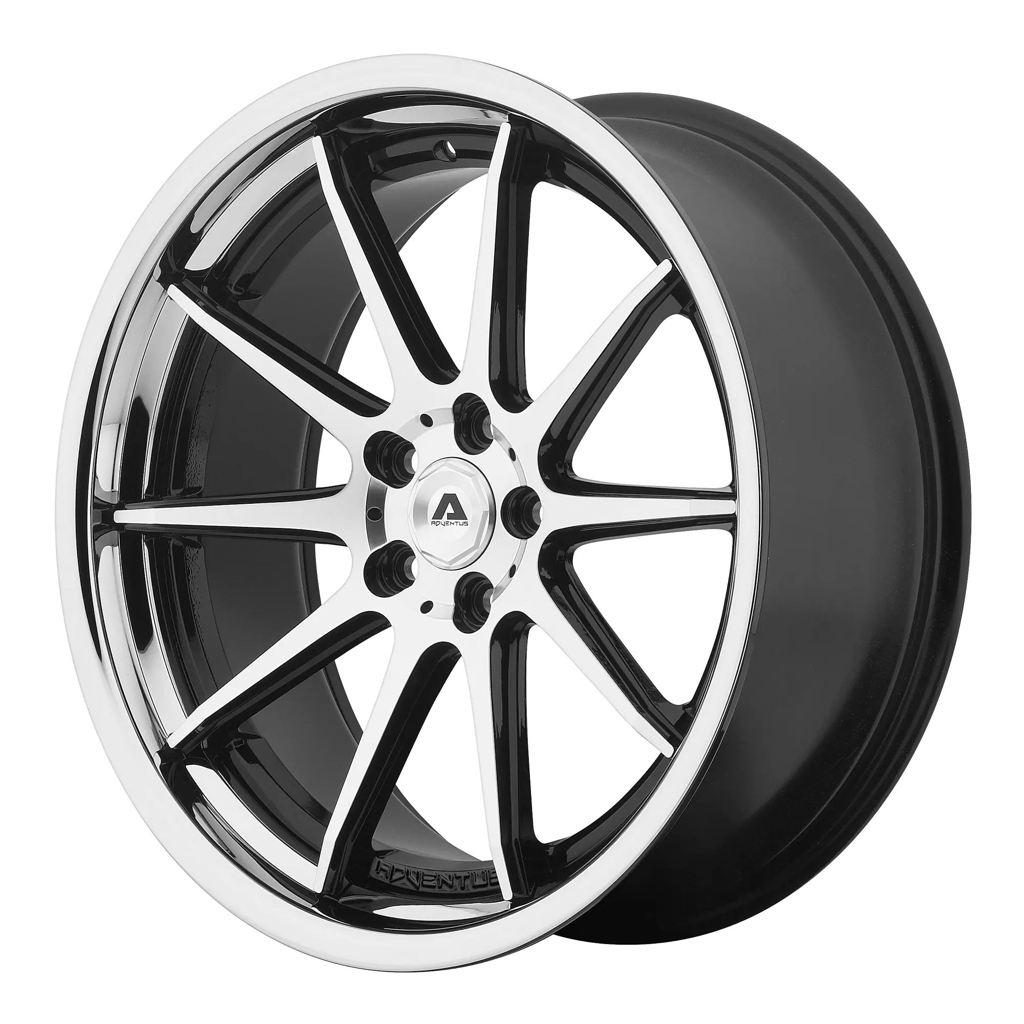 Adventus AVS-4 20X10 5X120 22mm Gloss Black Machined with SS Lip - image principale du produit