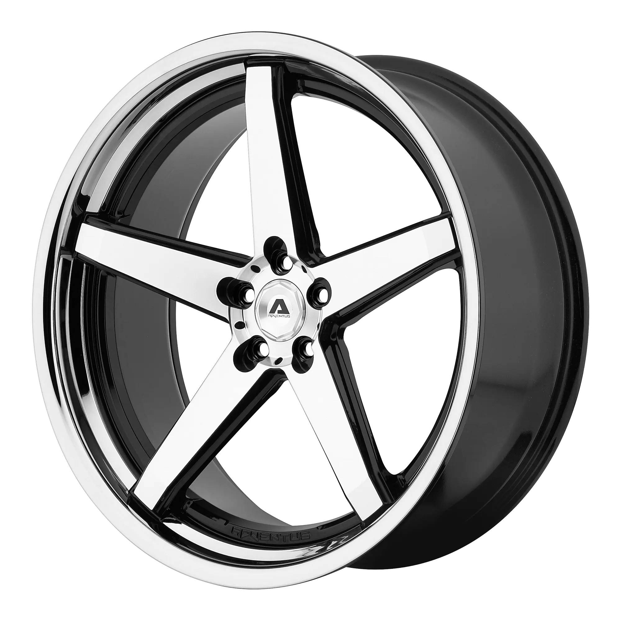 Adventus AVS-2 22X10.5 5X120 25mm Gloss Black Machined With Ss Lip - main product image