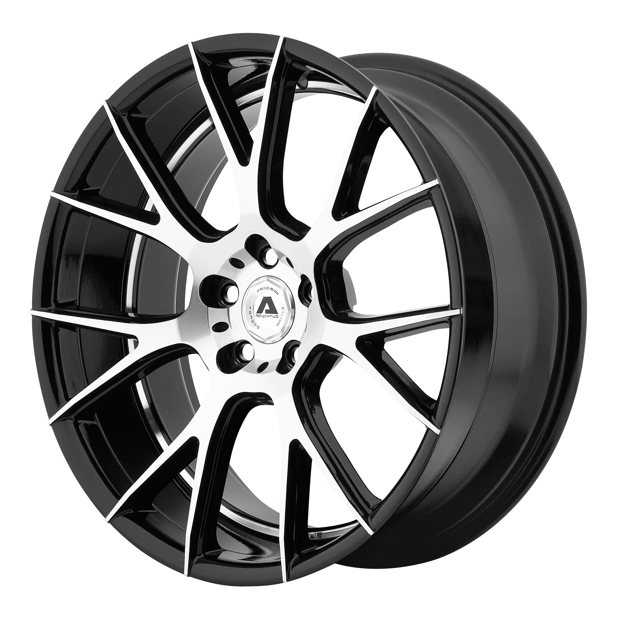 Adventus AVX-7 22X9 5X115 15mm Gloss Black Machined - image principale du produit