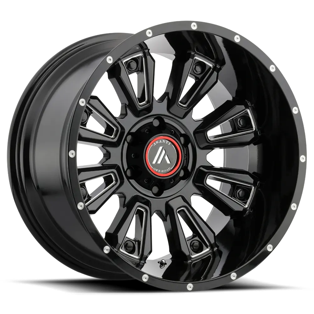 Asanti AB808 Blackhawk 20X9 5X127  18mm Gloss Black Milled - image principale du produit
