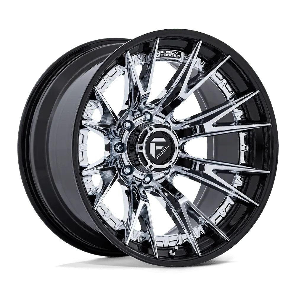 Fuel Off-Road FC402 Catalyst 20X9 8X165.1 ET 1mm Chrome with Gloss Black Lip
