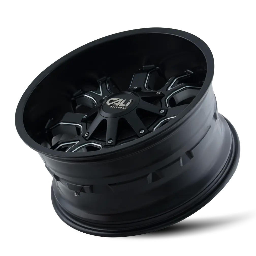 Cali Offroad Dirty 20X9 8X165.1 / 8X170 ET 0mm Satin Black with Milled Spokes miniature 3