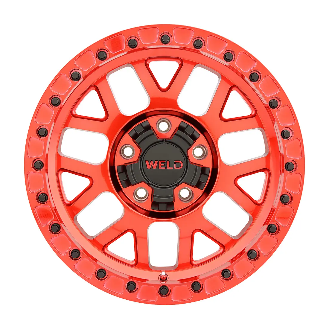 WELD Off-Road Cinch Beadlock 17X9 5X127 / 5X139.7 ET -12mm Candy Red miniature 2