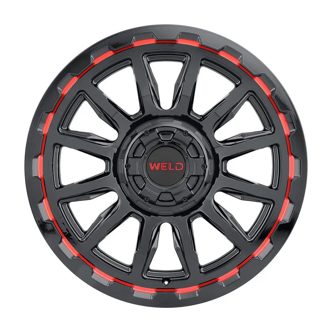WELD Off-Road Gauntlet 20X10 5X114.3 / 5X127 ET -18mm Gloss Black Milled Red miniature 2