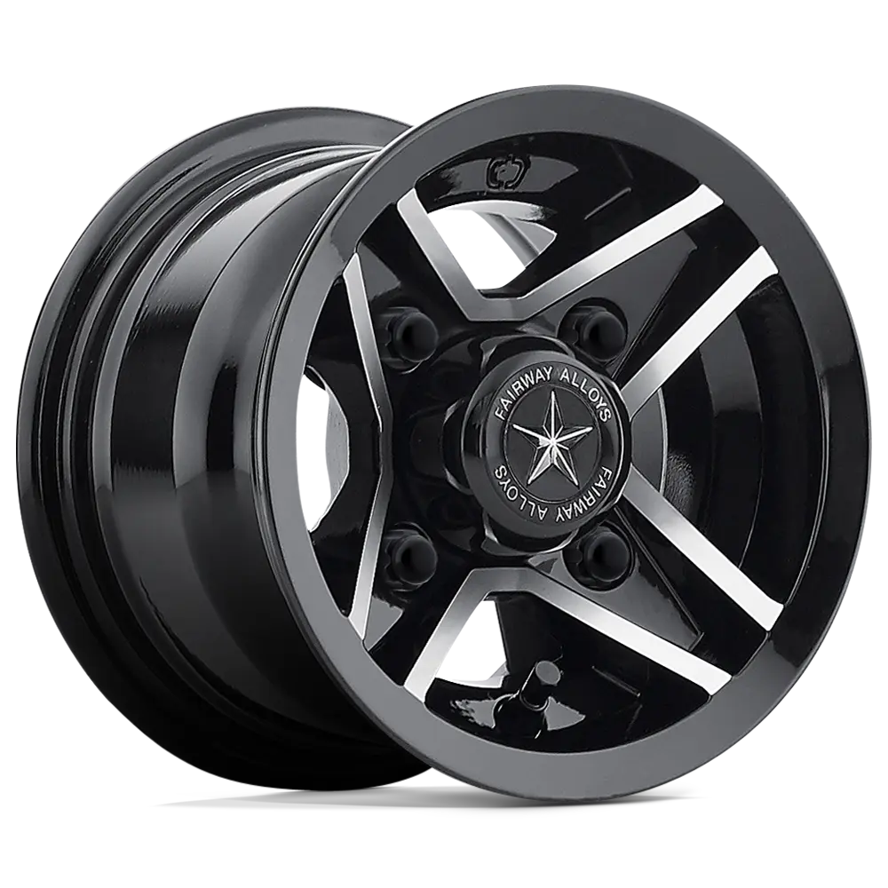 Fairway Alloys FA127 Divot 8X7 4X101.6 ET 0mm Gloss Black Machined