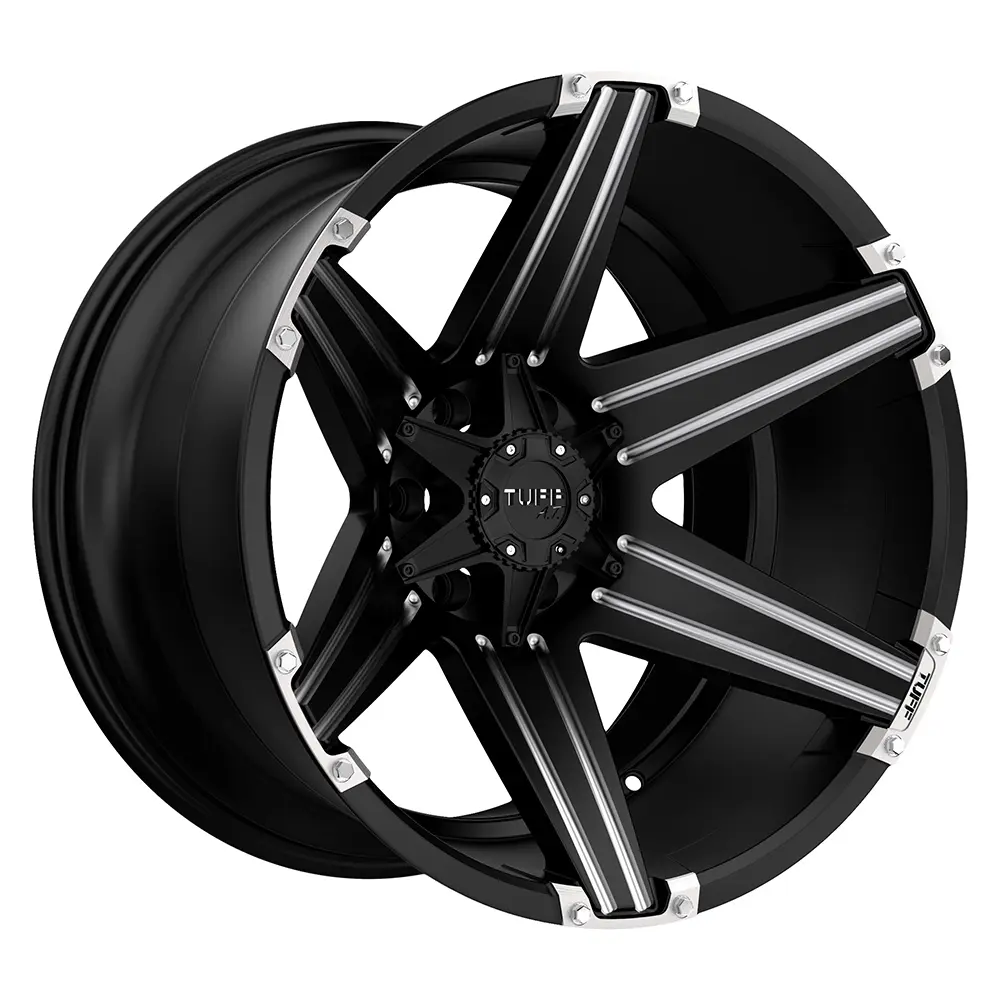 Tuff T12 20X12 8X170 ET -45mm Satin Black W/ Milled Spokes