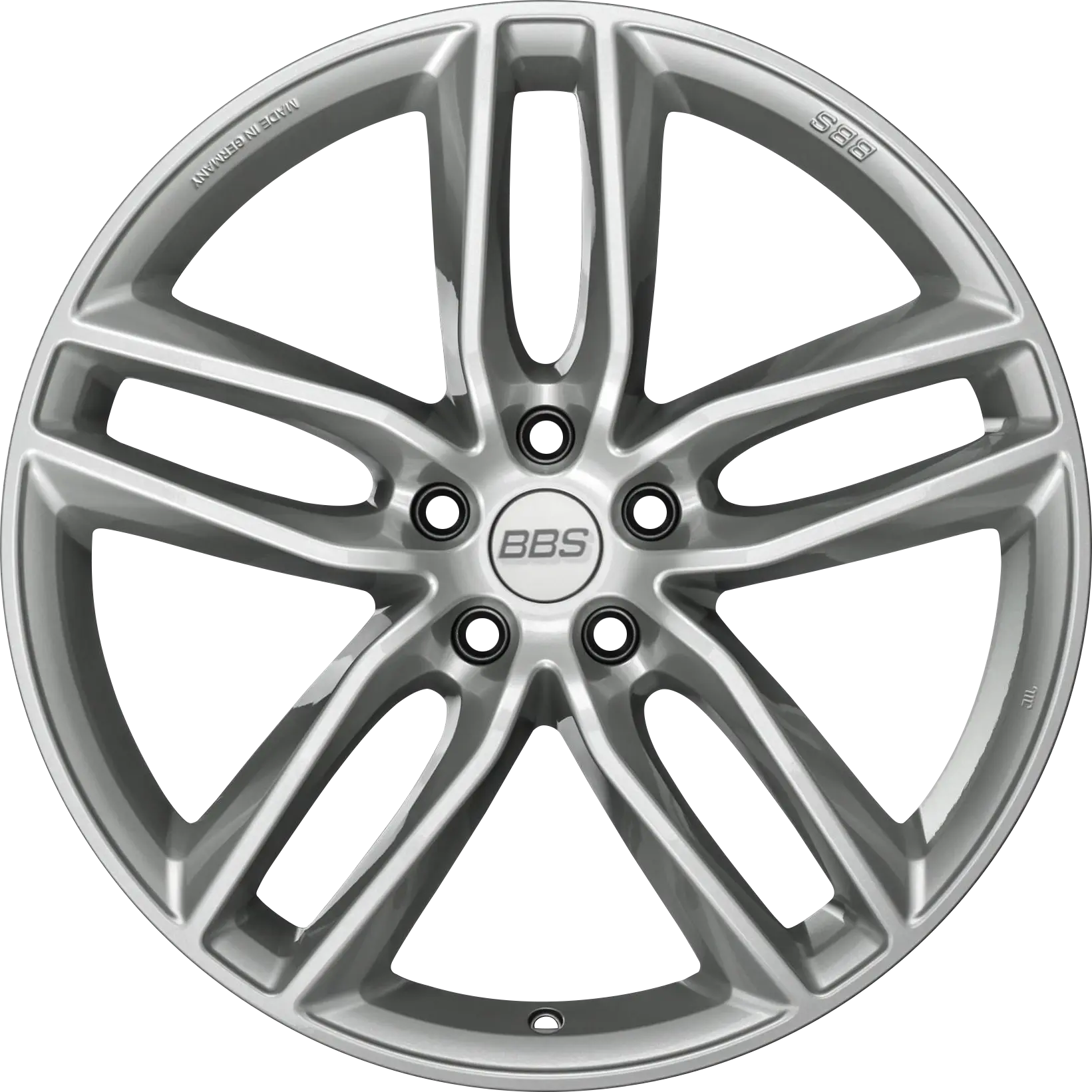 BBS CHR 19X8.5 5X130 ET 51mm Satin Titanium With Polished Stainless Steel Rim Protector thumbnail 2