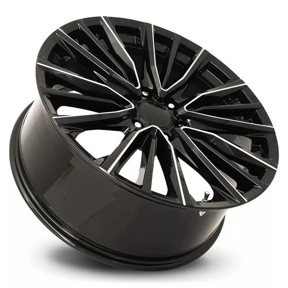 Factory Reproductions FR 205 22X9 6X139.7 ET 28mm Gloss Black Balled Milled thumbnail 2