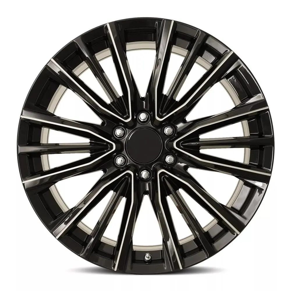 Factory Reproductions FR 205 22X9 6X139.7 ET 28mm Gloss Black Balled Milled thumbnail 3