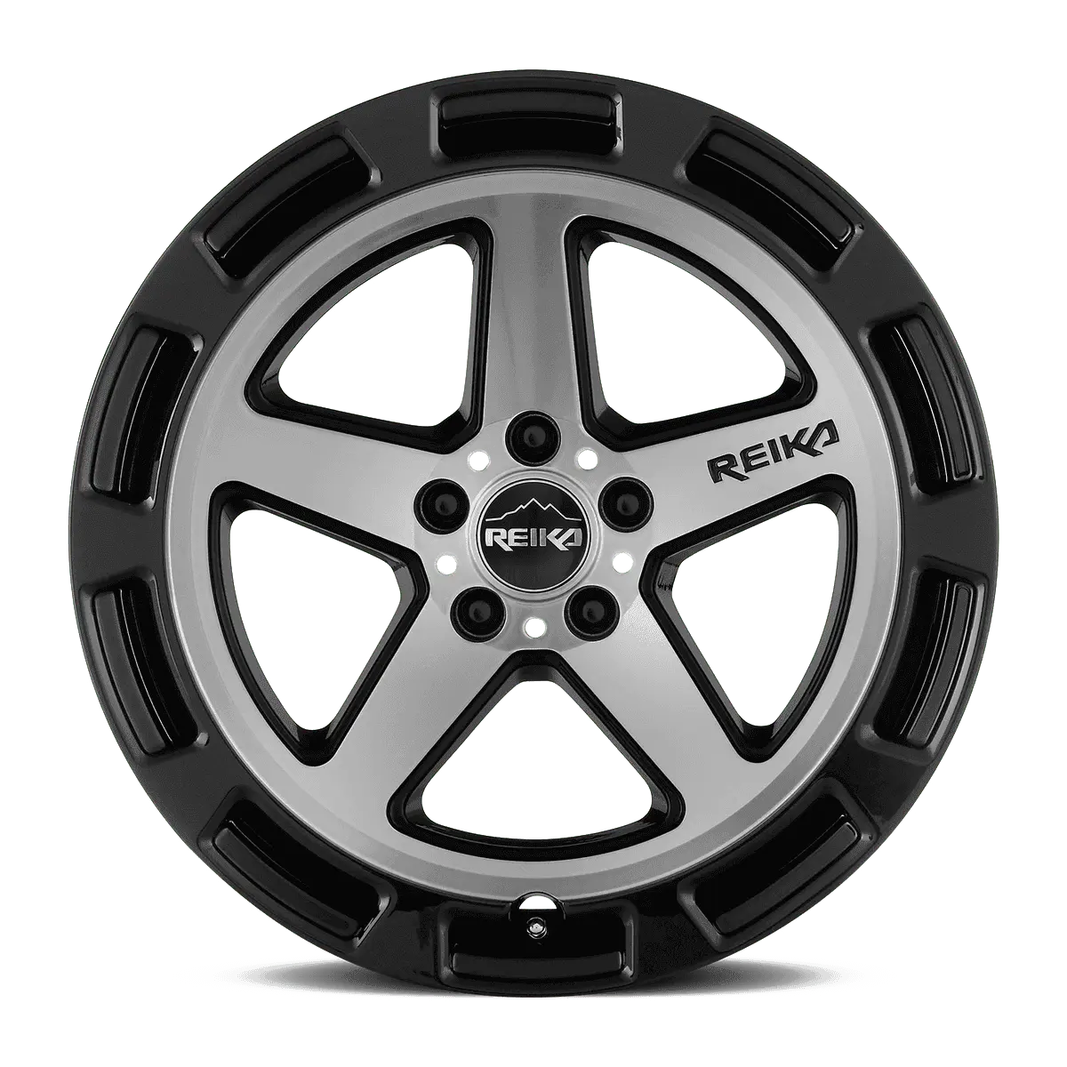 REIKA R20 Teton 17X7 5X100 ET 15mm Gloss Black Machine Face thumbnail 3